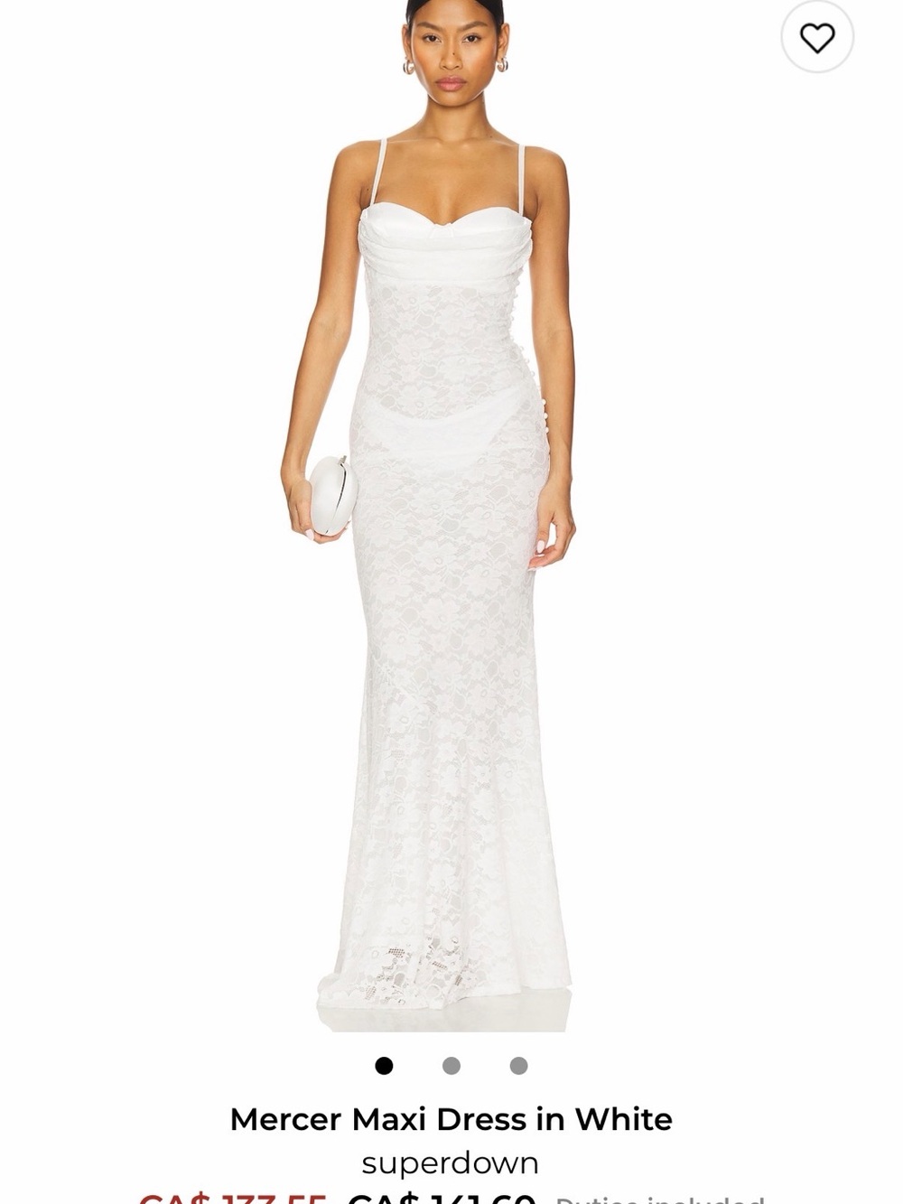 superdown White Lace Spaghetti-Strap Maxi Dress